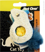 Y CAT TOY LOOFA AND RAFFIA MOUSE