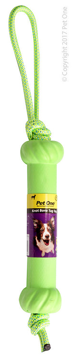 Y Dog Toy Tug Knot Bone (green)
