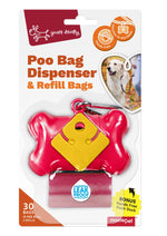 Yours Droolly Poo Bag Dispenser Red Bone 30 Bags