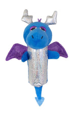 Yours Drooly Crackle Dog Toy Dragon - Dark Blue