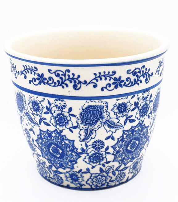blue and white plant pots australia Blue & White Sunflower Pot small – We Know Water Gardens