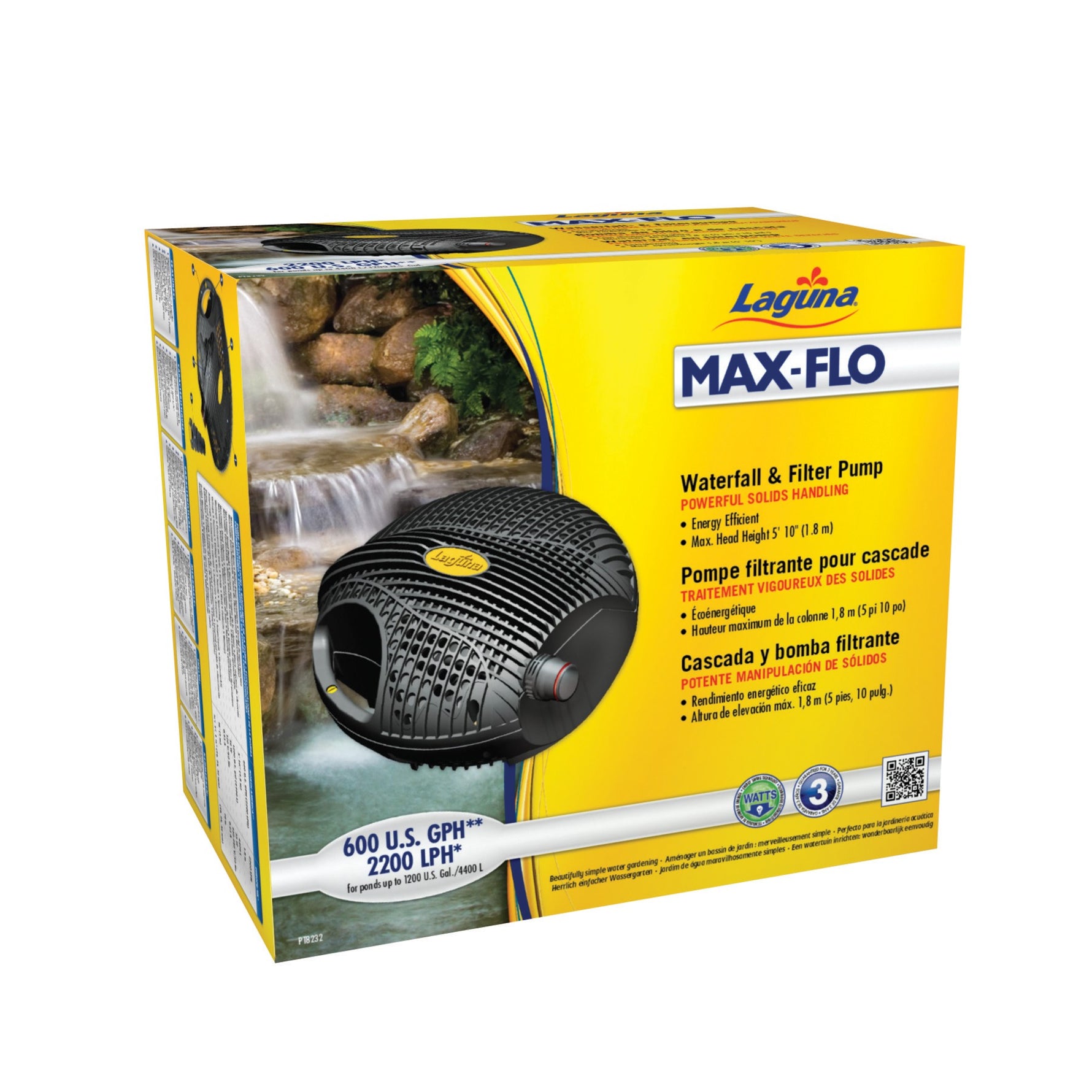 Laguna Max-Flo 600 Waterfall/Filter Pump (2200 ltrs 32w -1.8mtr)