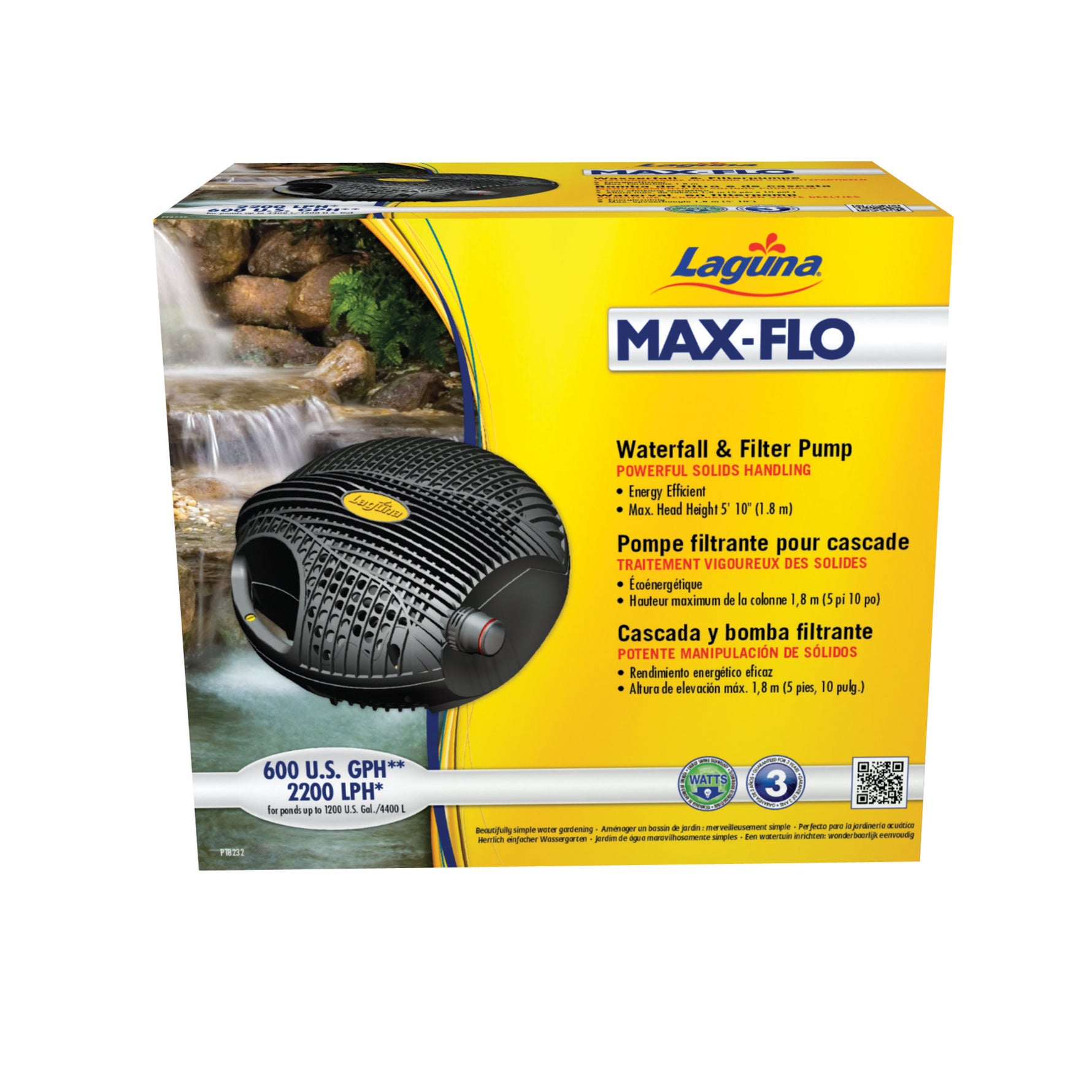 Laguna Max-Flo 600 Waterfall/Filter Pump (2200 ltrs 32w -1.8mtr)