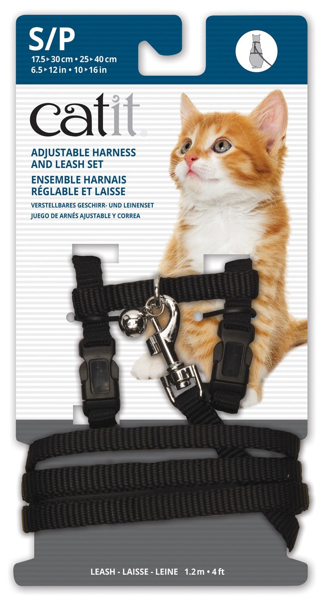 Cat Harness and Lead Black Small 