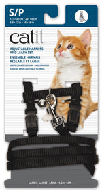 Cat Harness and Lead Black Small 