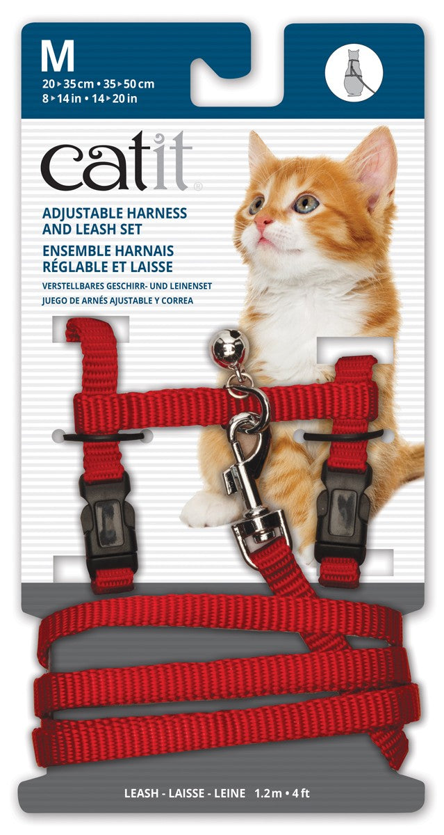 Cat Harness and Lead Red Medium 