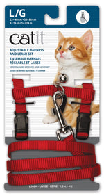 CAT IT HARNESS & LEAD RED LRG