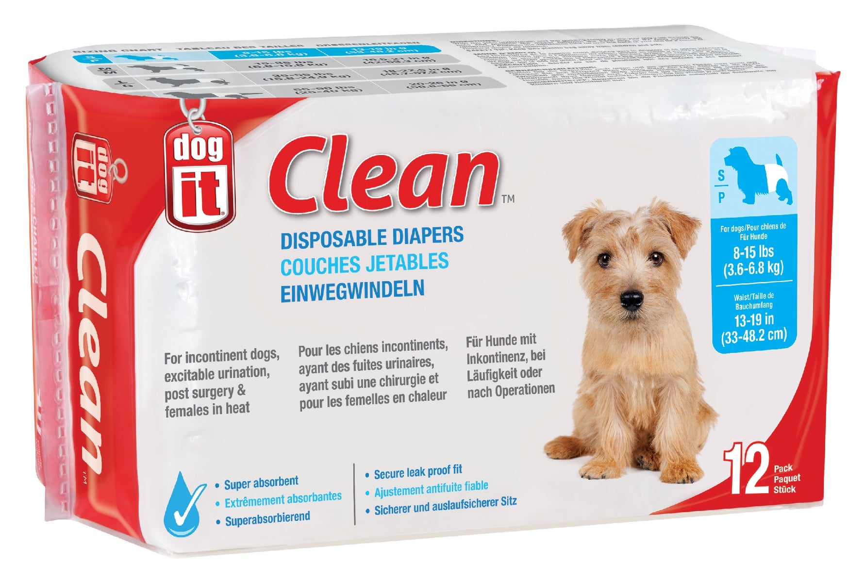 Dogit Disposable Diaper Pack of 12 [Sz:small]
