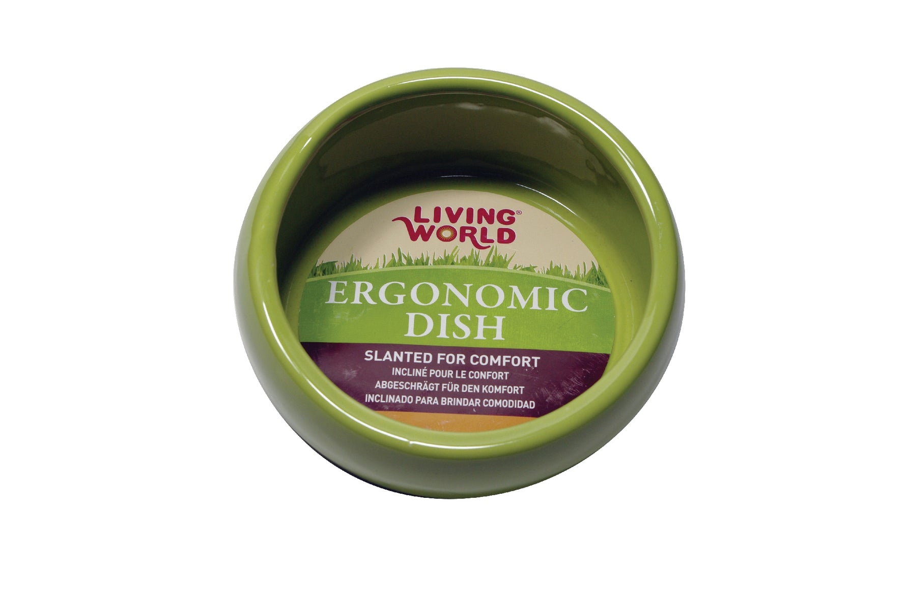 Living World Small Green Ergonomic Ceramic Dish 