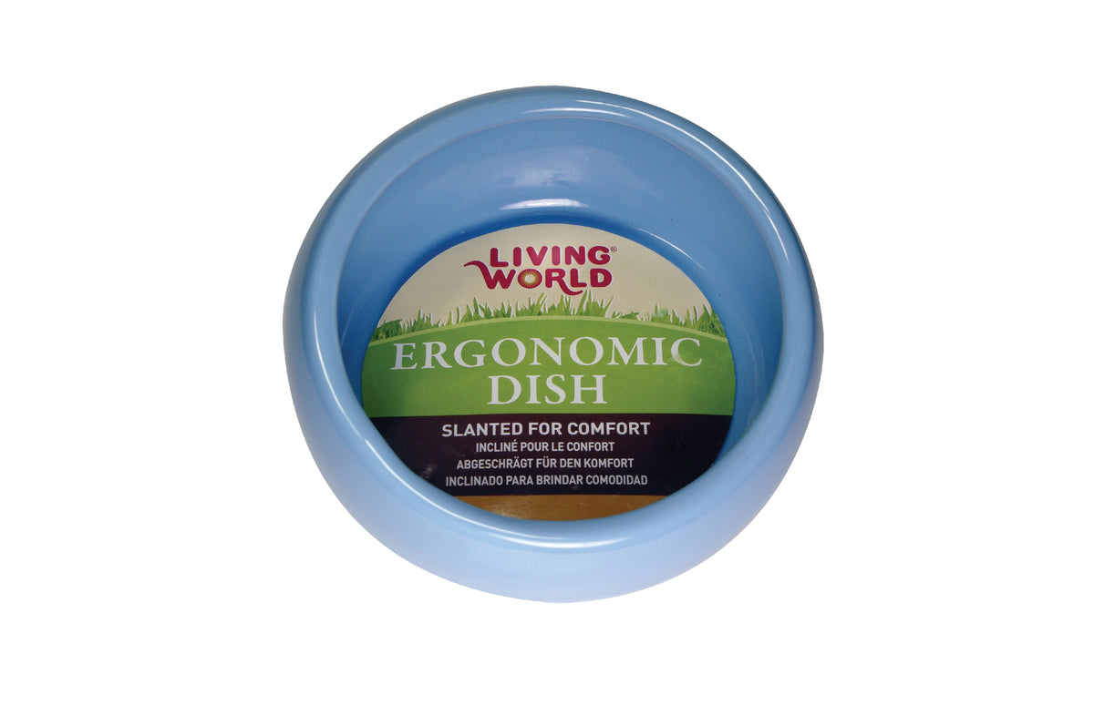Living World Small Blue Ergonomic Ceramic Dish 