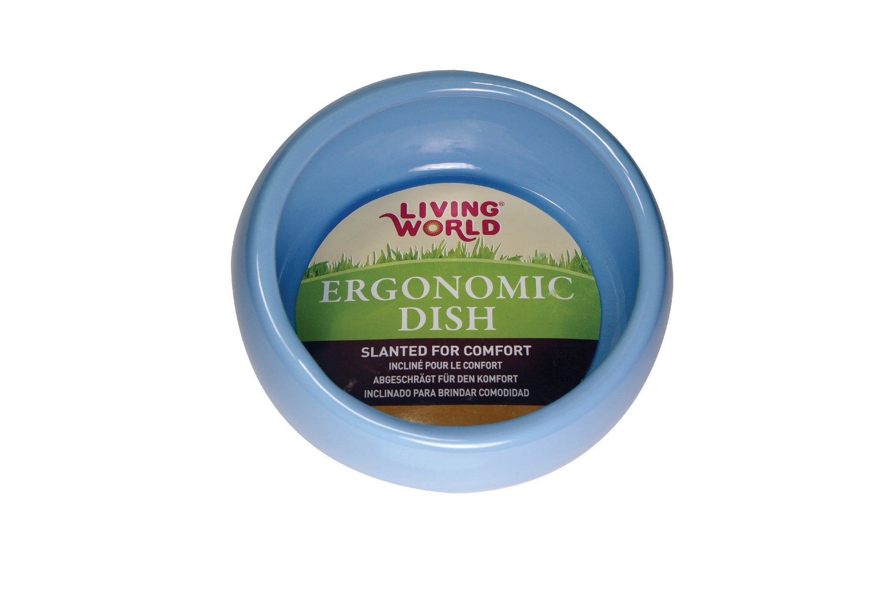 Living World Small Blue Ergonomic Ceramic Dish 