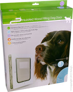 DOOR DOG WOOD INSULATED FLAP WHITE MED