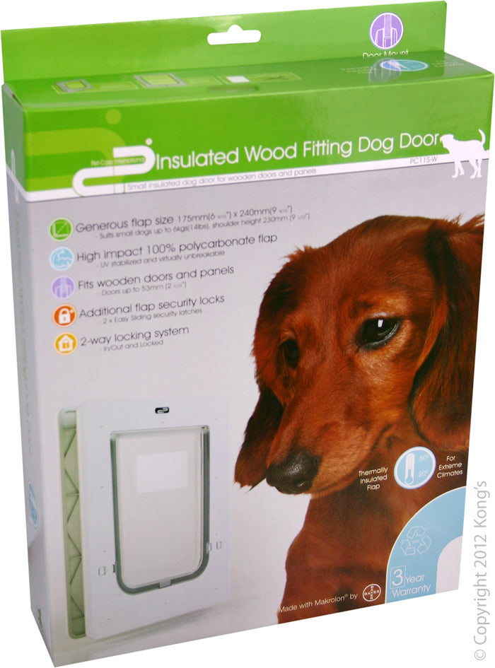 DOOR DOG WOOD INSULATED FLAP WHITE SML