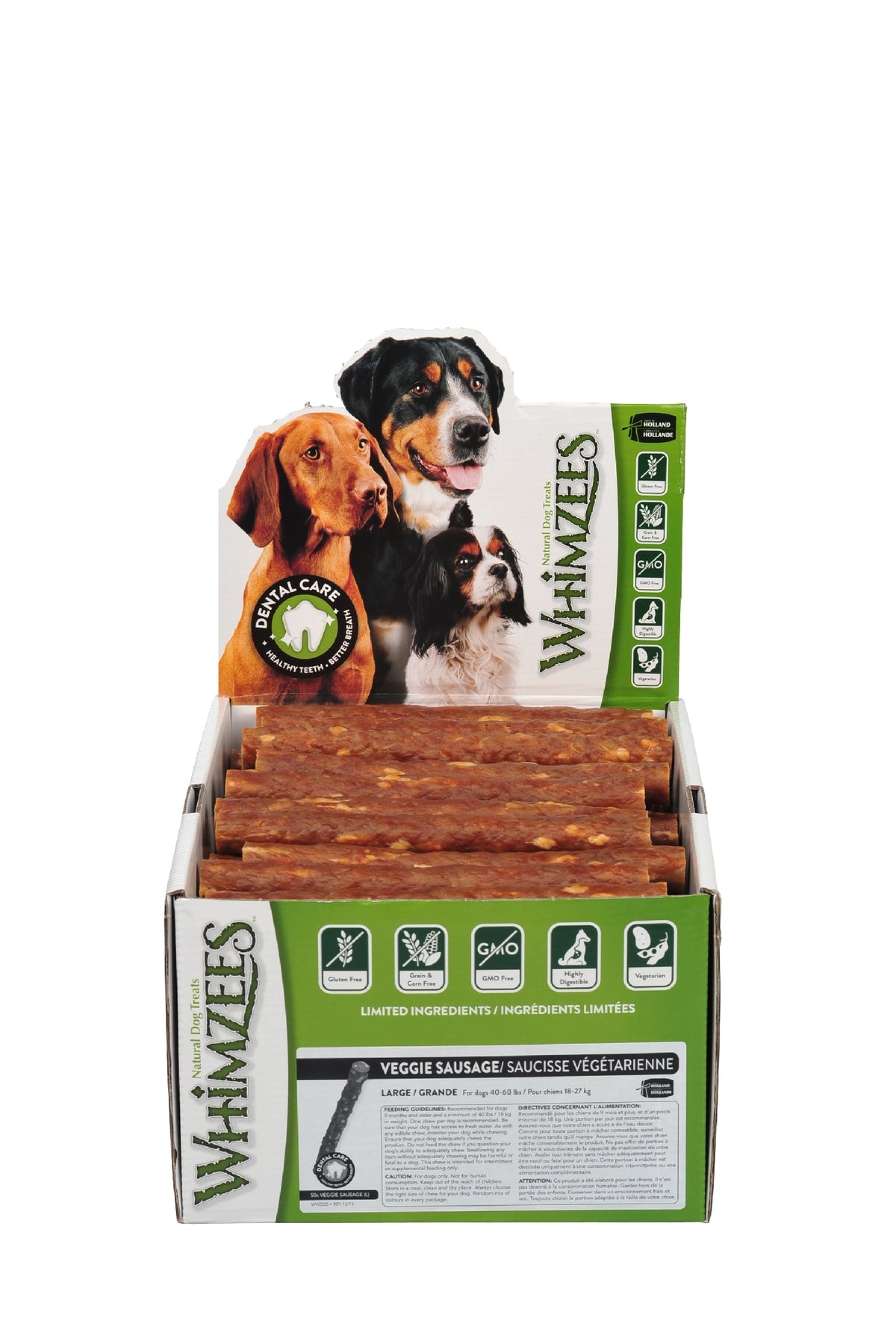 Box of 50 Whimzees Veggie Sausage - Large