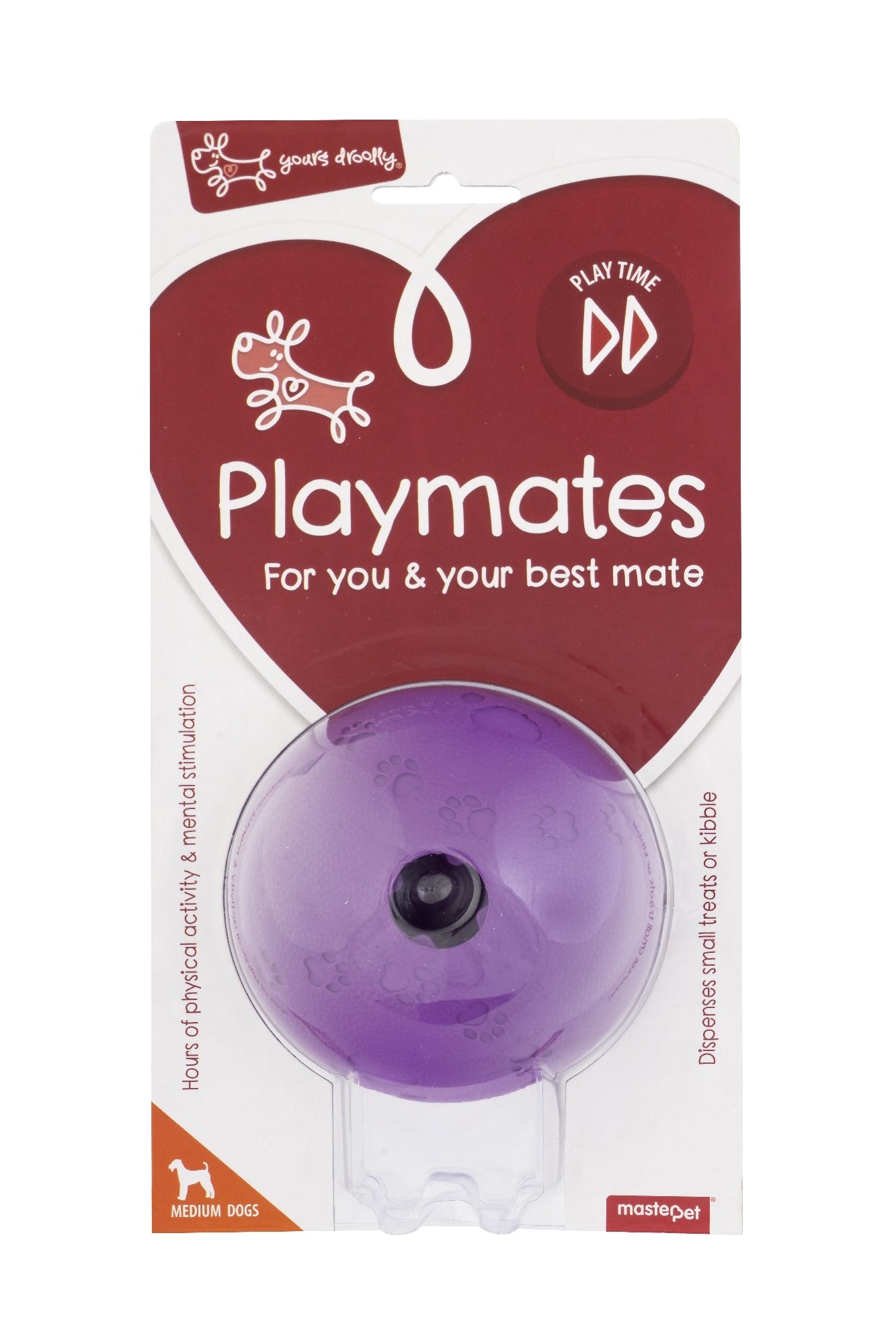 Yours Droolly Playmates Treat Ball Medium Purple