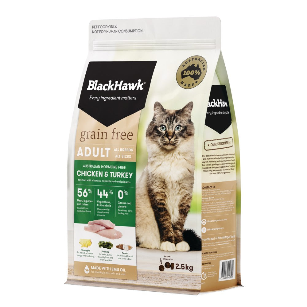 Black Hawk Grain Free Cat Chic & Turkey 2.5Kg