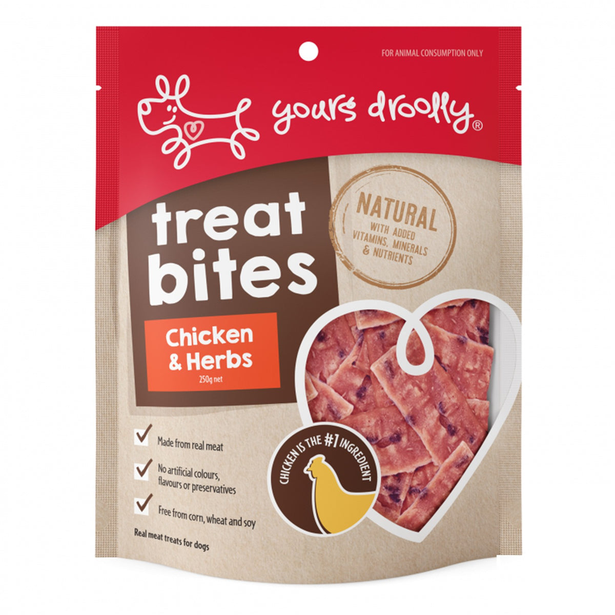 Yours Droolly Treat Bites Chicken & Herb 250G