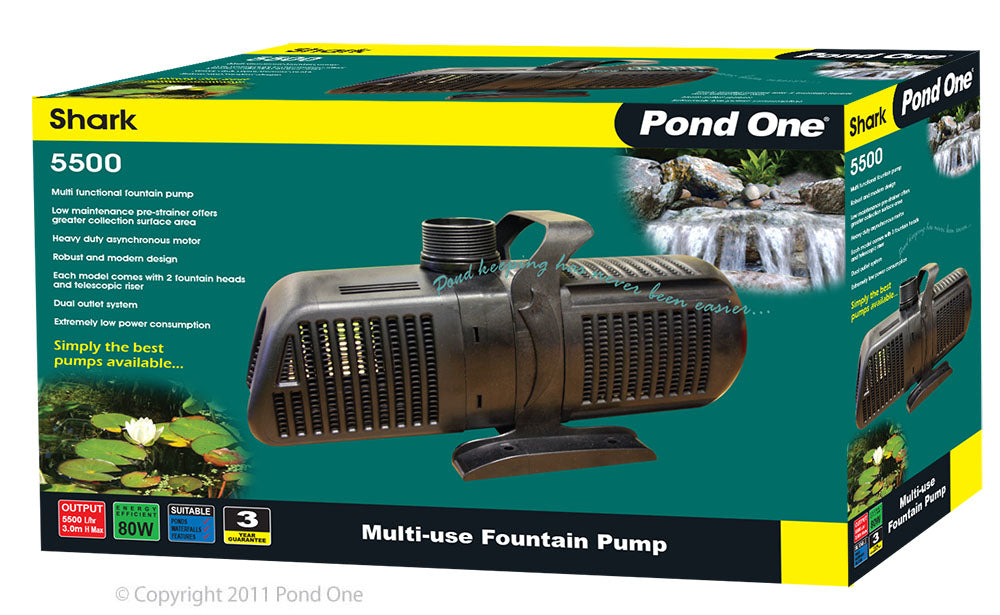 Pond One Shark 5500 fountain and waterfall pump 