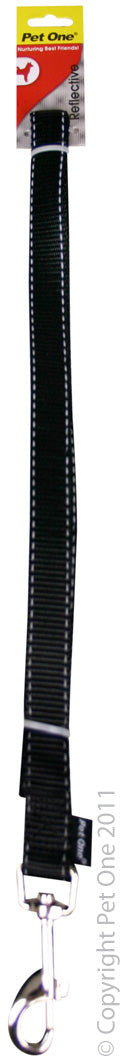 Pet One Leash Reflect 20Mm - 150Cm Black