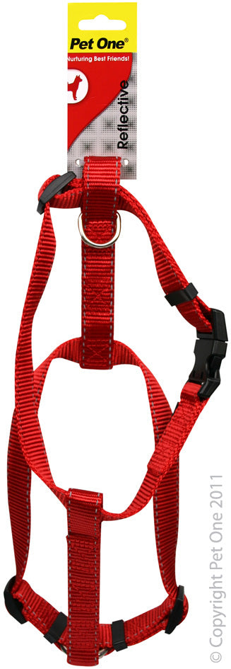 Pet One Harness Nylon 20 Mm 35-50Cm Red