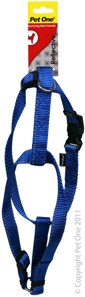 Pet One Harness Nylon 25 Mm 40-65Cm Bl