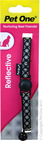 COLLAR CAT REFLECTIVE 10MM 15-22.5CM BLACK