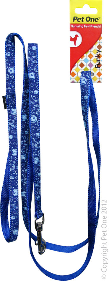 Y LEASH NYLON WOVEN PATTN 180CM 12MM BL BL