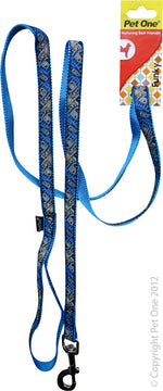 Y LEASH NYLON WOVEN PATTN 150CM 15MM BL BL