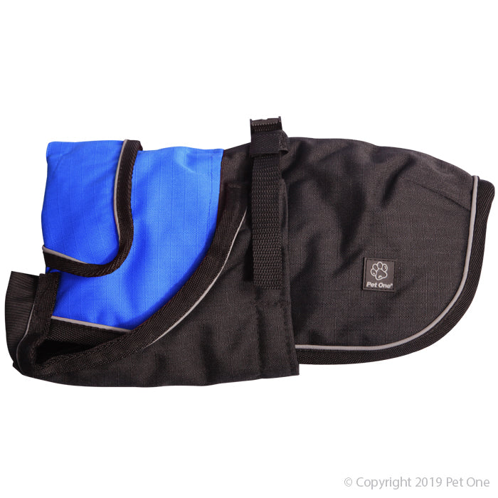Pet One Blizzard Dog Coat Reflective Blue/Black [Sz:30cm]