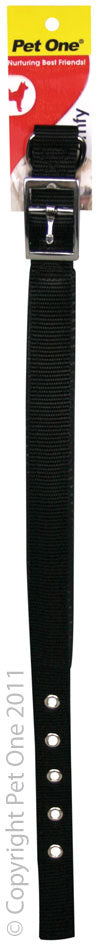 Pet One Padded Collar 15mm Black [Sz:18.5cm -28.5cm]