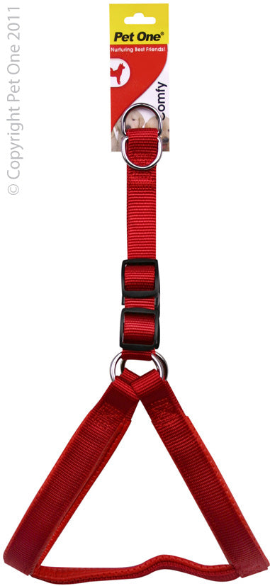 HARNESS PADDED 15MM 41-56CM RED