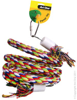22560 PARROT TOY ROPE COLOURED TWISTER//BELL 40CM L