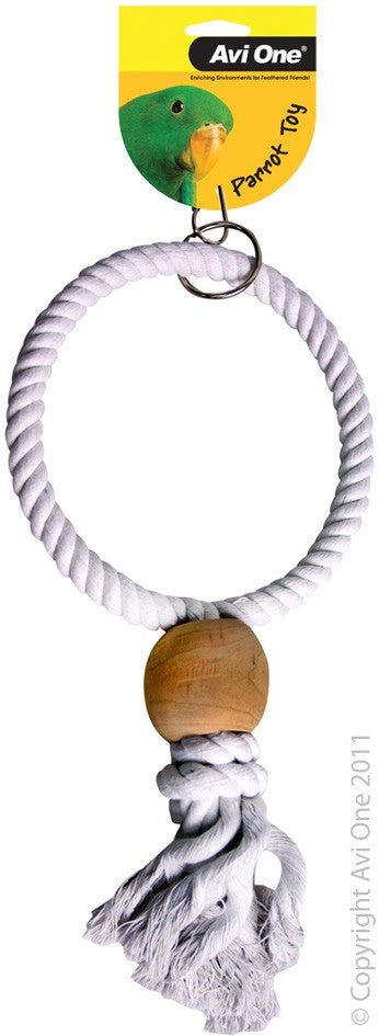 22570 PARROT TOY ROUND ROPE SWING NATURAL 15MM X 32CM L