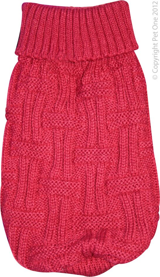 Pet One Komfyknit Jumper Icelandic Red [Sz:20cm]