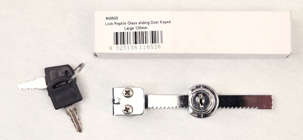 ENCLOSURE LOCK GLASS FOR SLIDING DOOR W KEY LG 120MM