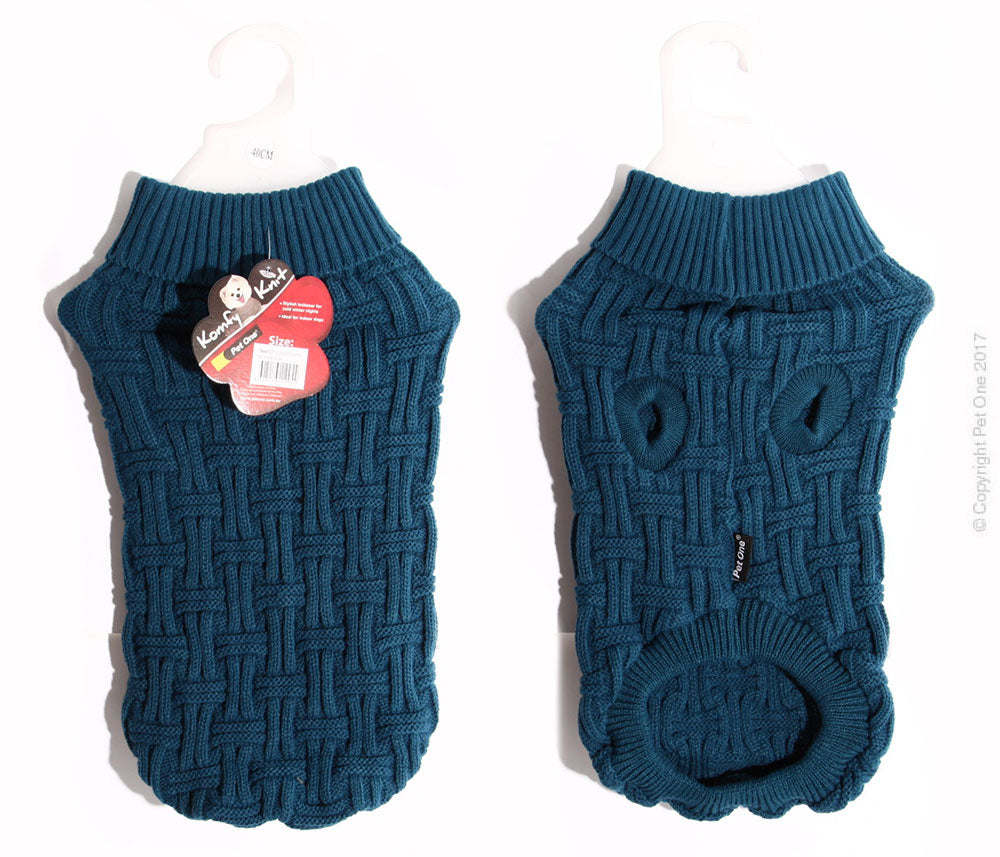 Pet One Komfyknit Jumper Icelandic 40cm Dark Teal