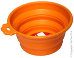 Pet One Silicone Round Travel Bowl S 370Ml Orange
