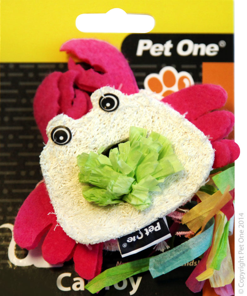 Y CAT TOY LOOFA AND RAFFIA CRAB