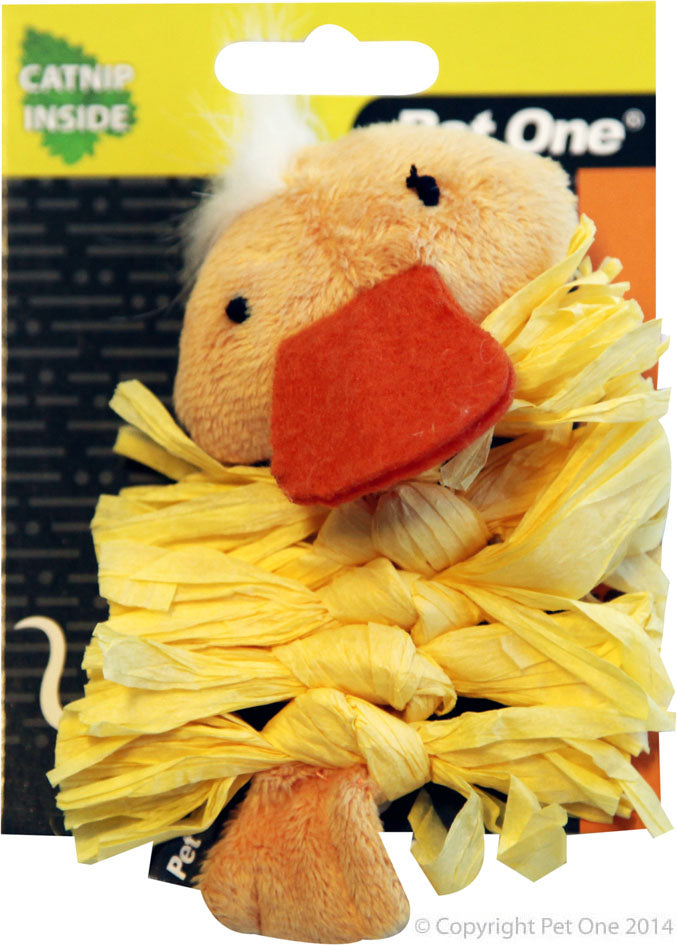 Y Cat Toy Raffia Body Duck