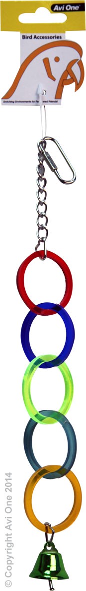Avi One Bird Toy Acrylic 5 Rings W Bell