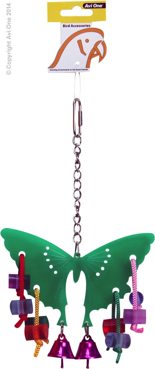 Avi One Bird Toy Acrylic Butterfly W Bells