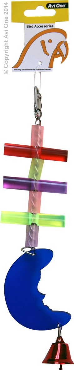 Avi One Bird Toy Acrylic Moon Sticks W Bell