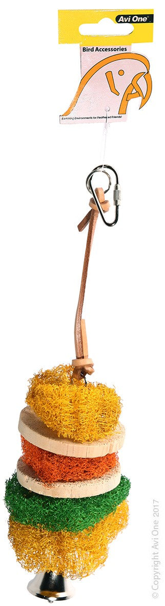 Avi One Parrot Toy Loofah Hamburger 8X30Cm