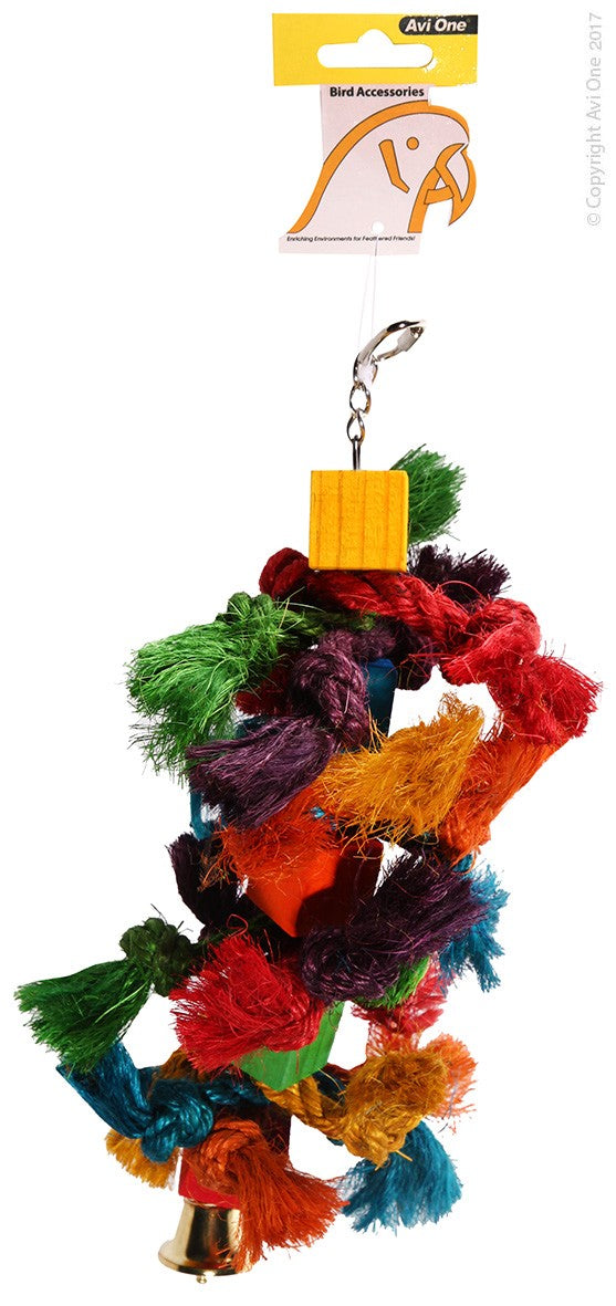 Avi One Parrot Toy Wooden Cubes With Sisal 11X30Cm