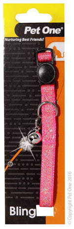 Pet One Cat Collar Sparkle with Breakaway Clip pink 30cm