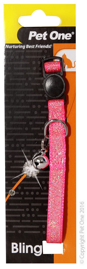 Pet One Cat Collar Sparkle with Breakaway Clip pink 30cm