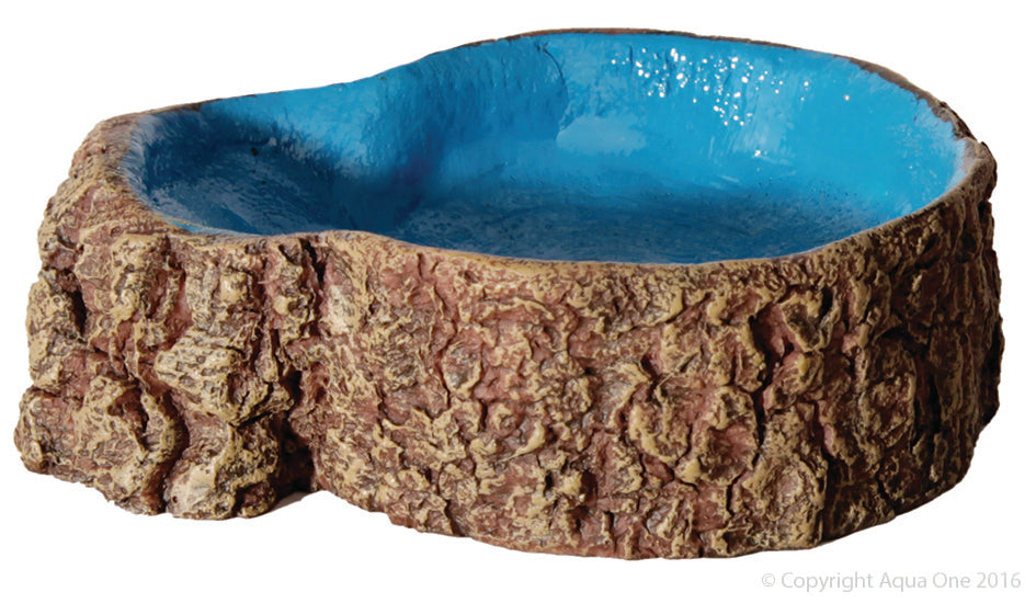 Aqua One Hermit Crab Tree Stump Bowl Blue Small 10 x7.6x3Cm