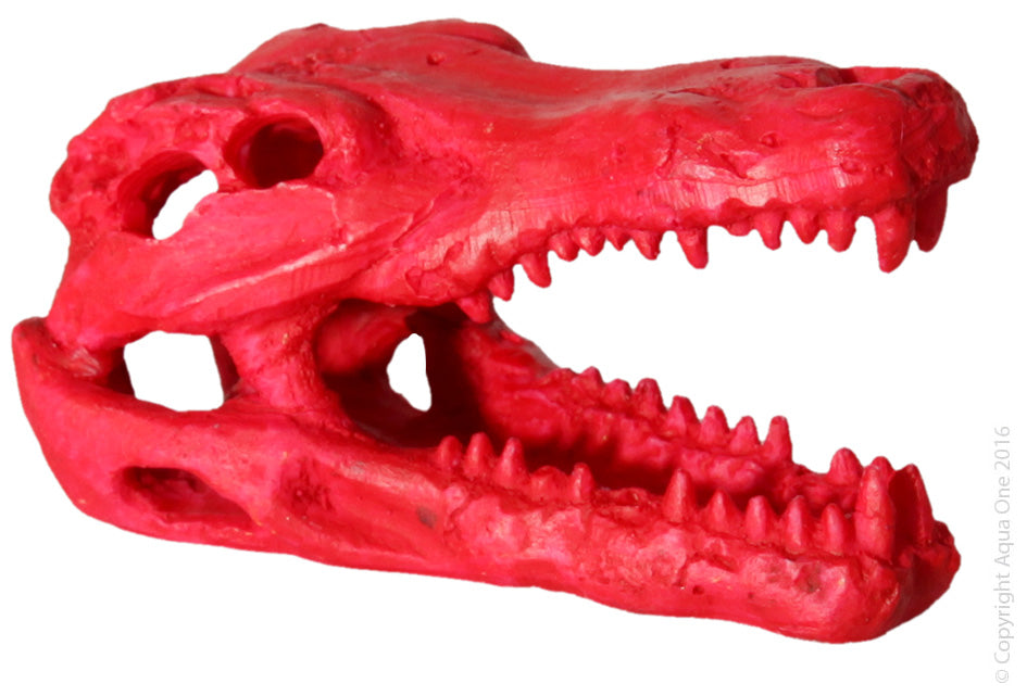 Aqua One Hermit Crab Alligator Skull Red 7.5x4.5x4.5Cm