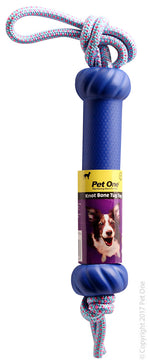 Y Dog Toy Tug Knot Bone (blue)