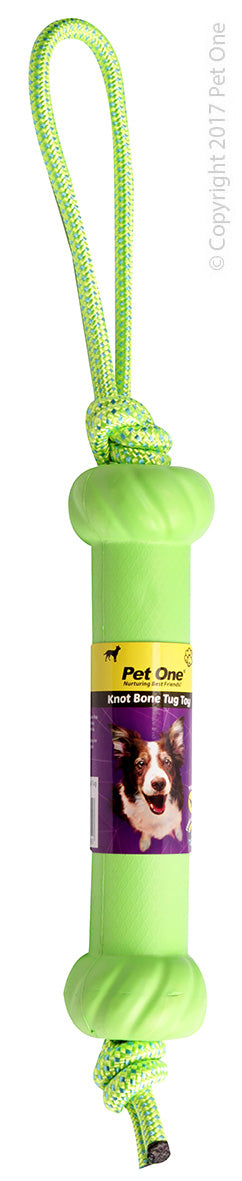 Y Dog Toy Tug Knot Bone (green)